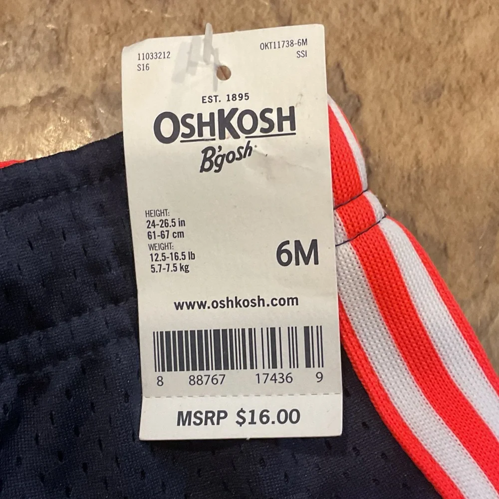 OshKosh B'gosh Kids Navy Shorts with Red Stripes